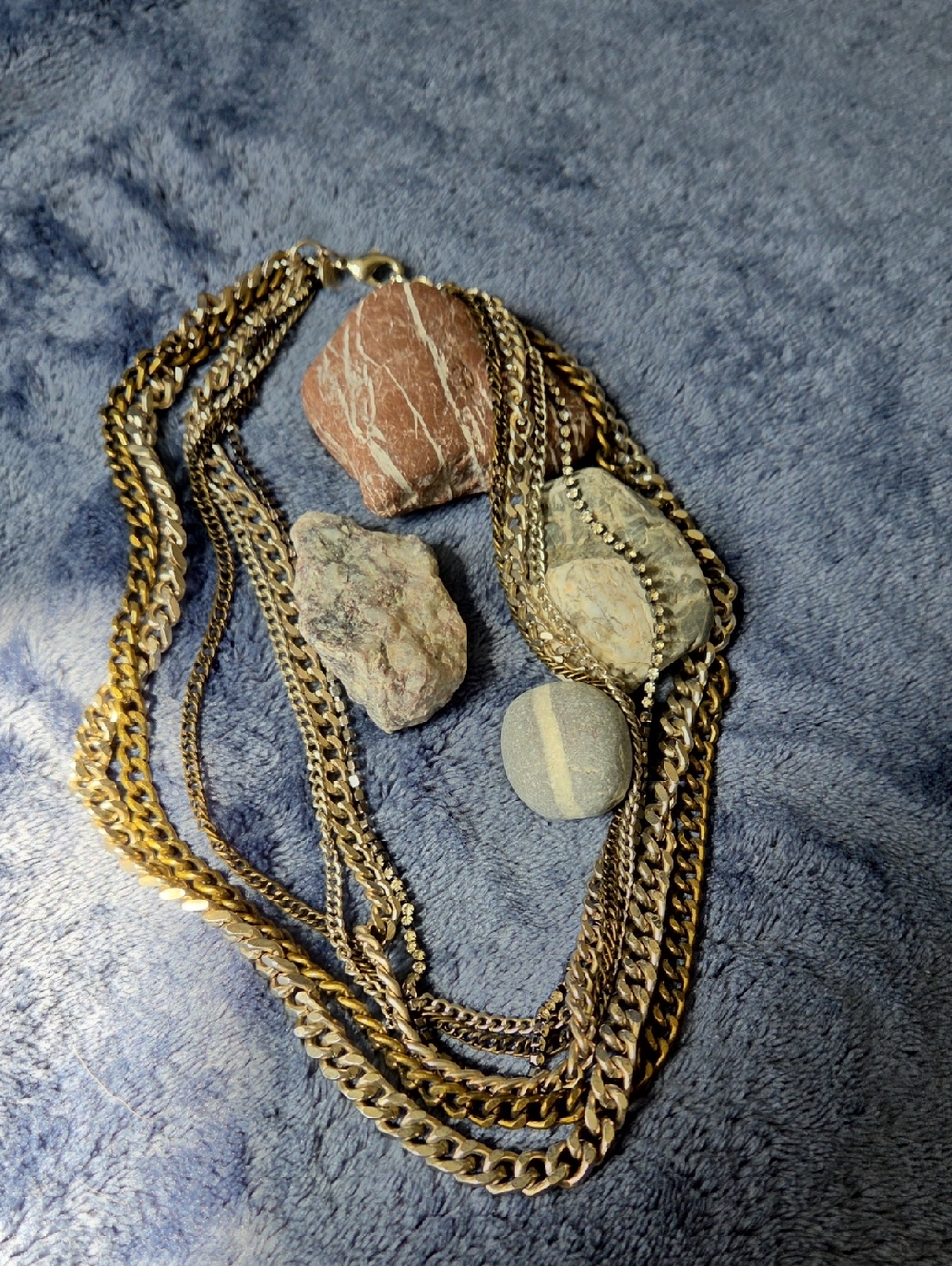 Vintage Express Multi-Strand Metal Statement Necklace.